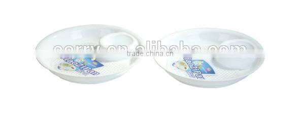plastic dumpling dish/fruit dish/Fries plate with sauce dish plate