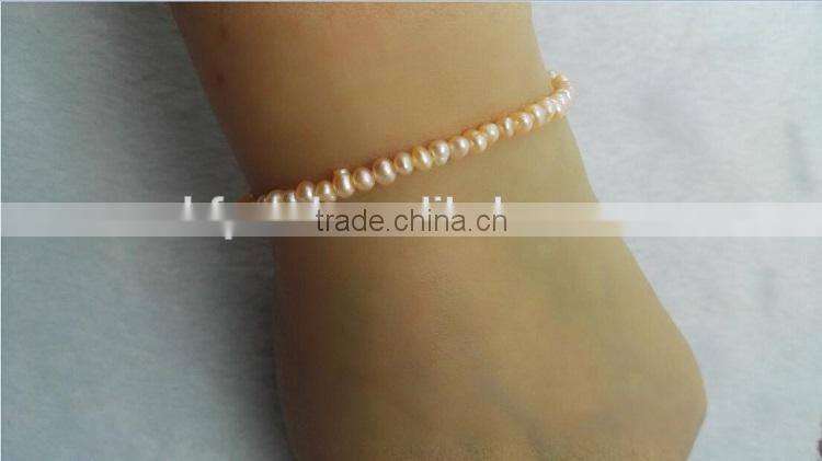 3-4mm pink baroque freshwater pearl bracelet