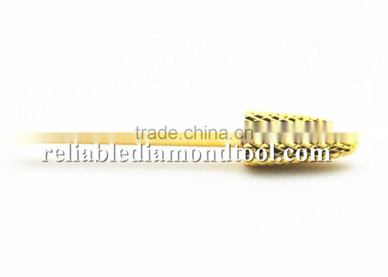 Total Length 40MM Shank Diameter Flame Golden Carbide Burr for Nail HUAXING JIANGYIN