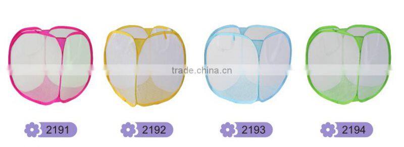 Polyester mesh folding pop up laundry hamper