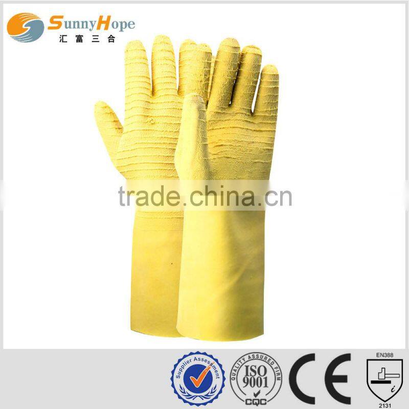 SUNNYHOPE safety liner elbow yellow latex gloves