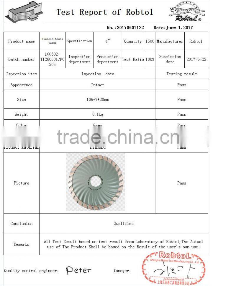 4" 105mm Turbo Rim Wave Diamond Saw Blade Angle Grinder Circular Cutting Disc Disk Wheel Universal Stone Brick Block Concrete
