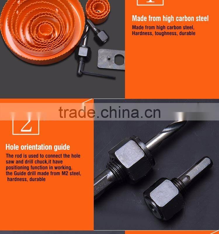 High Carbon Steel Professional 16PCS Hole Saw Set For Wood