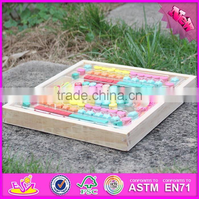 2016 new design funny wooden threading beads for toddlers W11E062