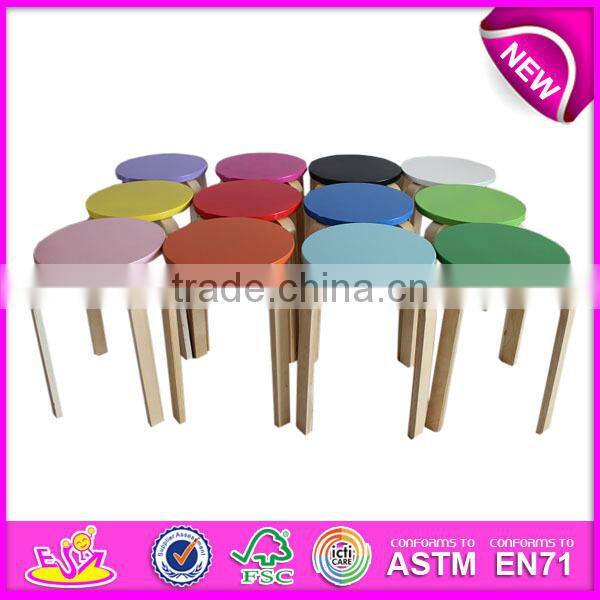 Colorful wooden kids chair toy,high quality and best seller wooden stool chair,wooden toy mini chair for children W08F032