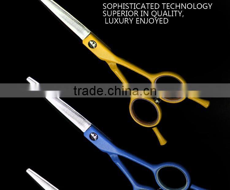 Various colors and handle paint scissors for hairdressing hair scissors
