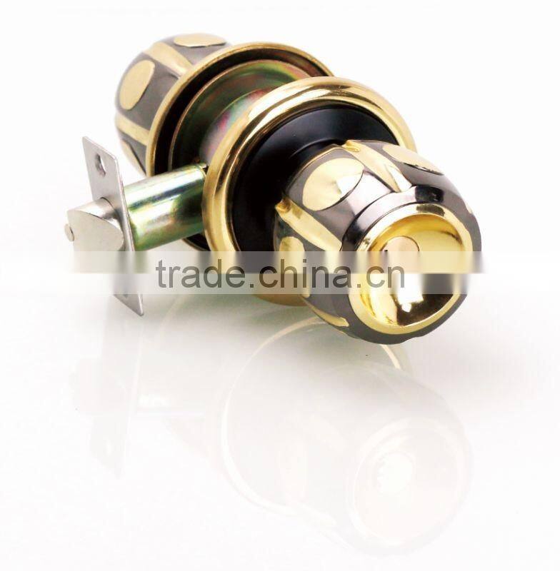 Berrylion tools high grade gold black color ball type door lock, copper cylinder spheroidal lock