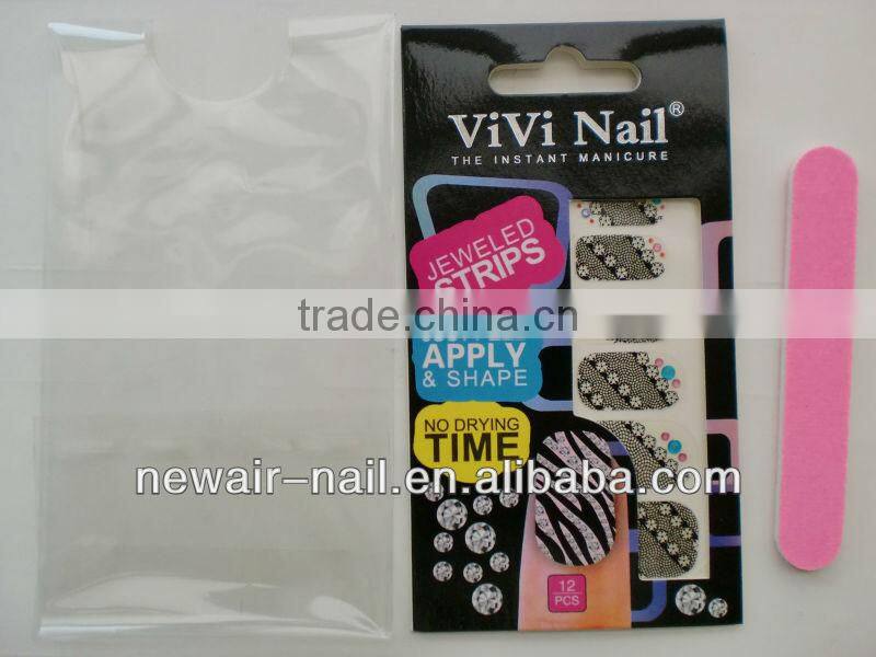 2014 wholesale fashion 3D Nail Art Stickers & Decals for jewel nail strip