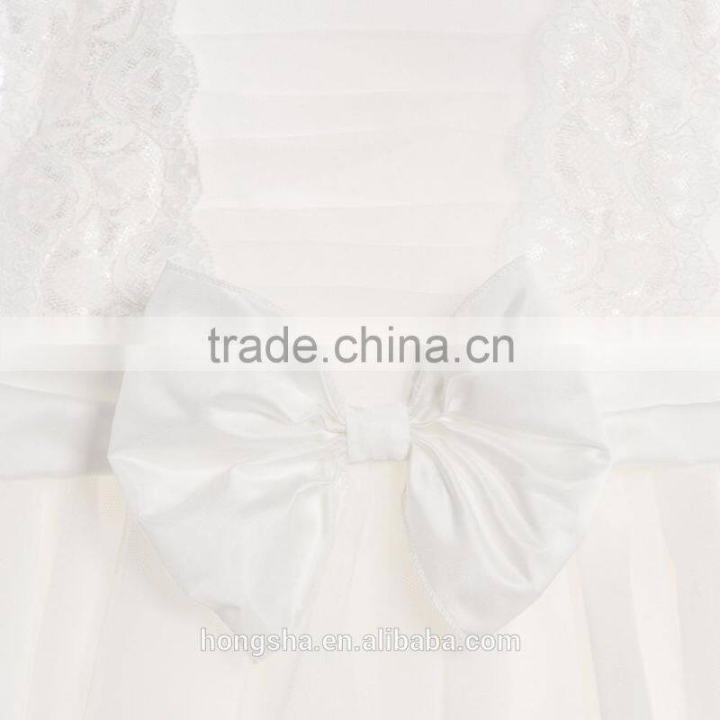 White Flower Girl Dresses Girls Satin Lace Boutique Party Dresses HSD6989