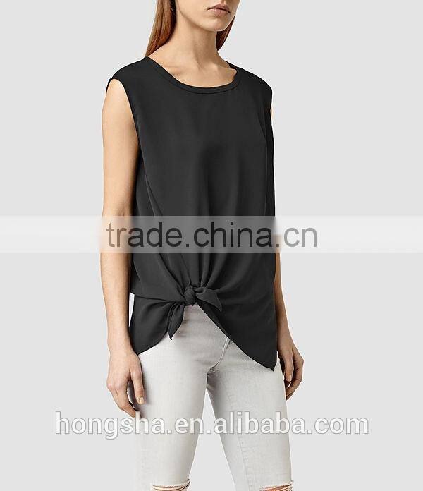 2016 Fashion Lightweight Knot Hemline Sleeveless Tank Top HST8036