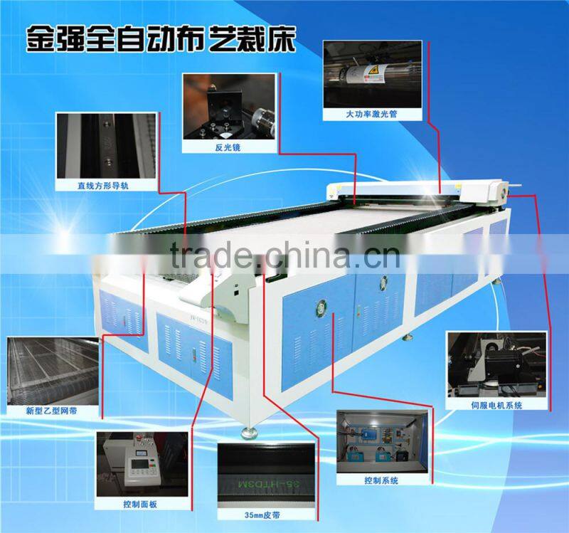 1600*3000mm size cloth laser cutting machine with auto nesting function