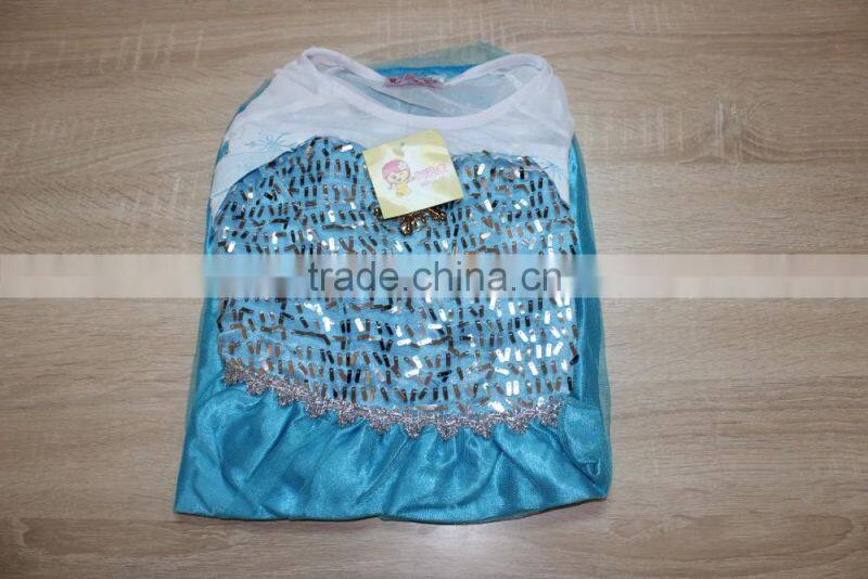 GZY 6-16year old girls puffy blue dresses princess dresses on sale