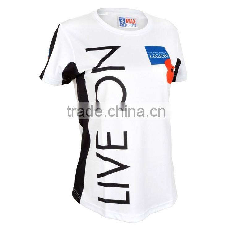 2016 Custom new style Women's loose Running Vest/shirt in round/V neck