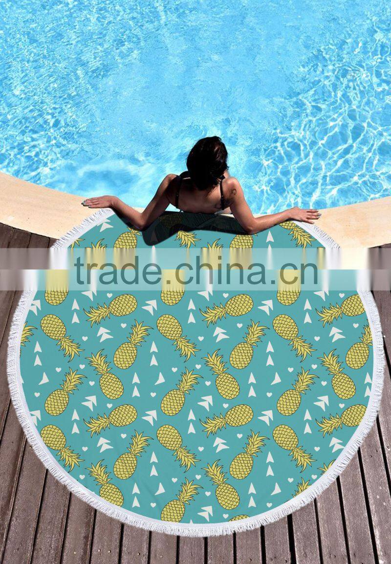 custom printed good quality round towel printed Many color round beach towel