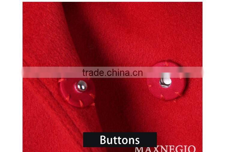 guangzhou garment factory best design top quality fashion red womens winter long coats