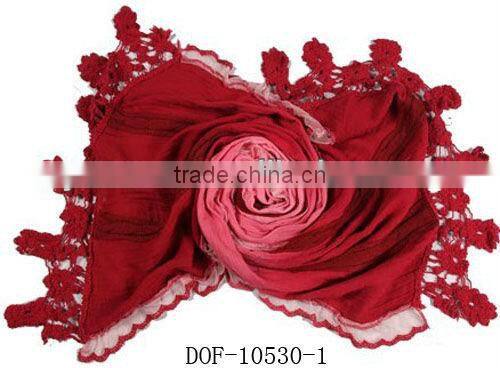 Fashion lace popular scarf for fall&spring