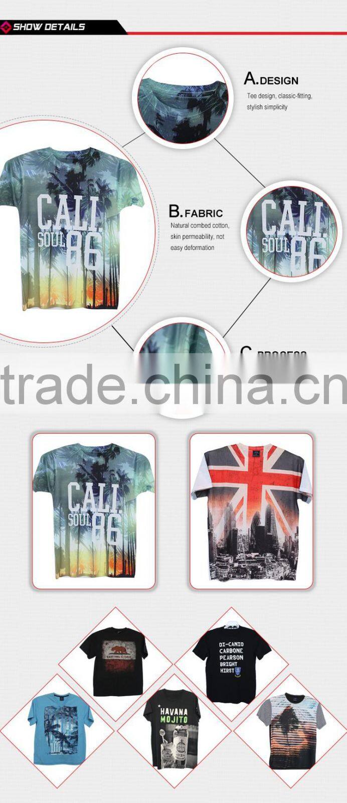Fashion style high quality collar neck designs t shirt design printing military camouflage t shirts