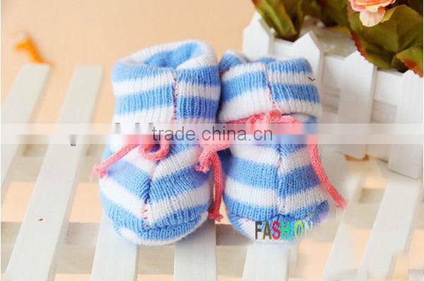 Wholesale Winter Baby Kids Knitted Shoes Stripes Cotton Cute Shoes