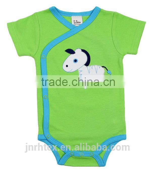 Red and write 3-6 months applique anchor summer wear short sleeve newborn organic cotton baby toddler clothing wholesale china