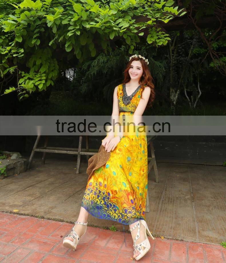 Z&M maxi beach dress ladies sexy transparent dress long maxi dress