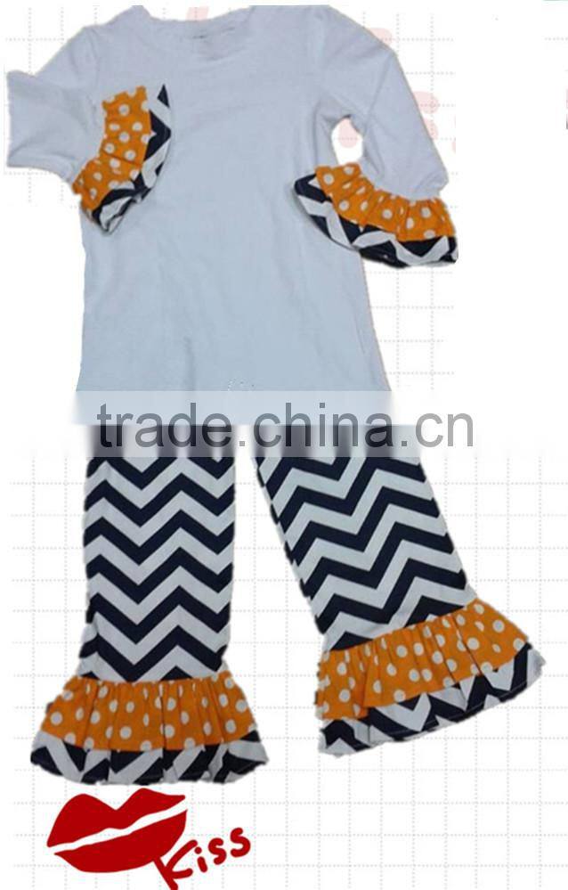 designer clothing manufacturers in China wholesale two piece outfits girls chevron clothing simple design clothes set