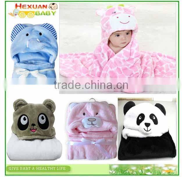lovely custom animal shape coral fleece or cotton baby hooded bath towel