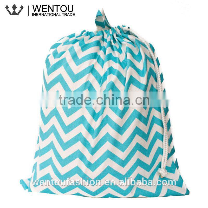 Monogramed Chevron Laundry Bag With Drawstring