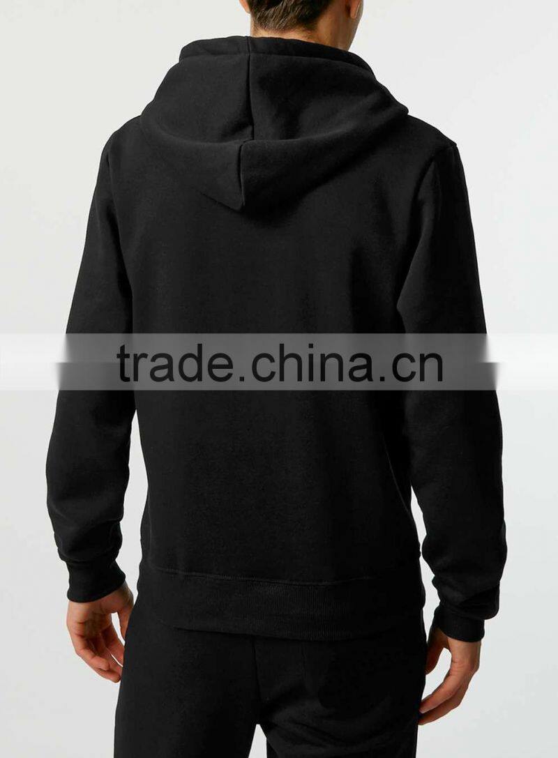 Cheap wholesale hoodies men's plain black hoodie manufacturer 2016