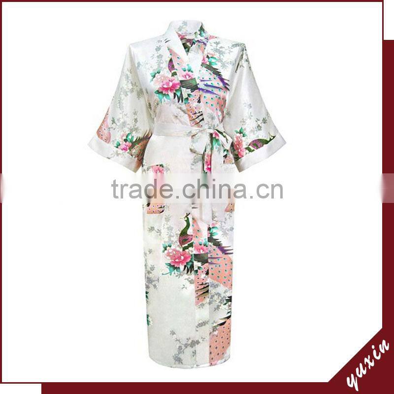 Satin Bridesmaid robes long satin women robe ready hair robes 010