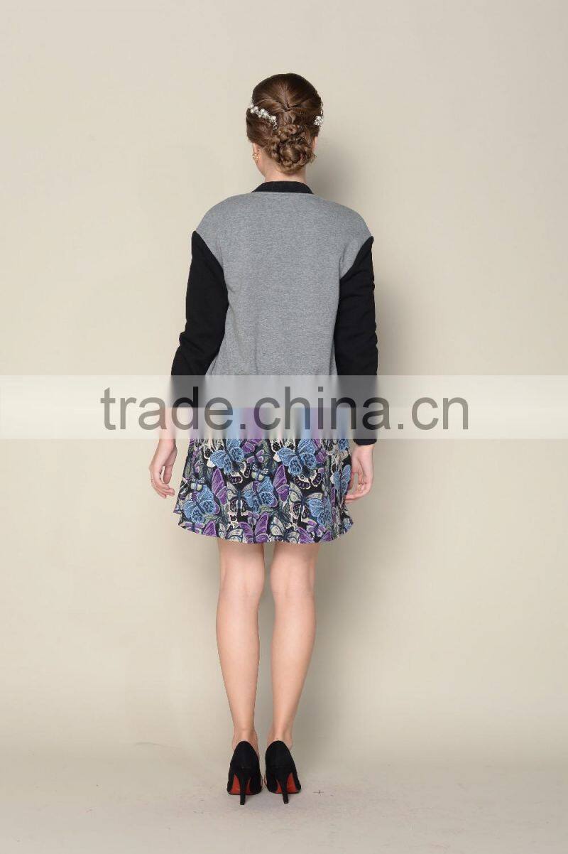 latest 2016 casual elegant grey fall spring jackets for women