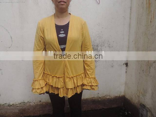 wholesale 2016 womans jackets super cotton ruffle design blouse womans spring jackets