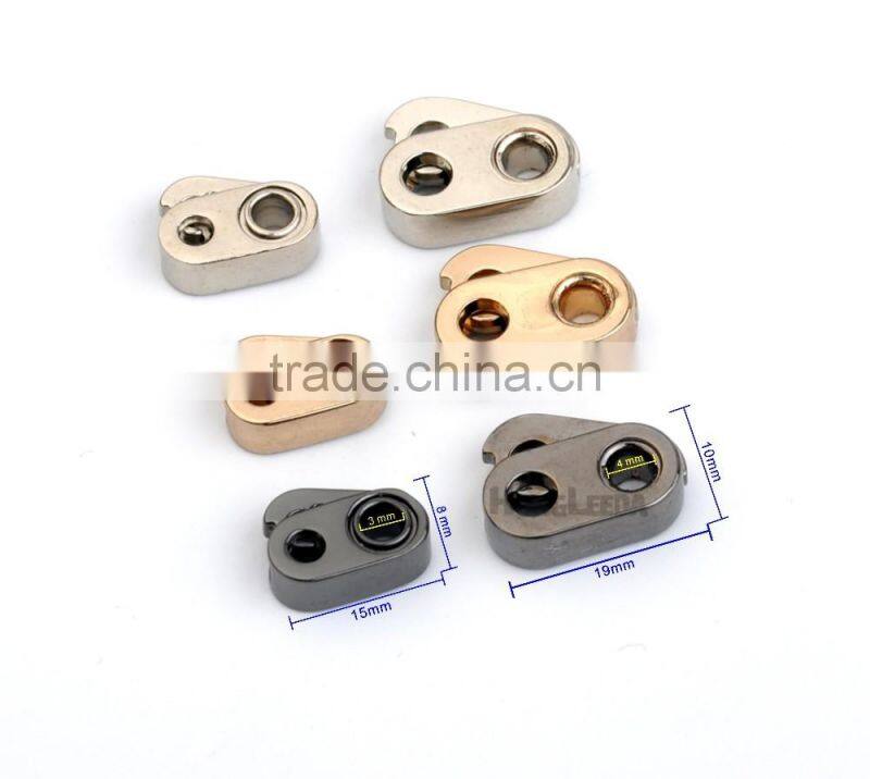 Metal alloy stoppers toggle cord locks Drawstring lock one holes for 3mm 4mm cord STP-022