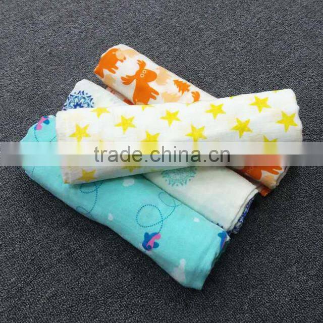 Organic Cotton Muslin Baby Swaddle Blankets in 3 Beautiful Prints, XL size