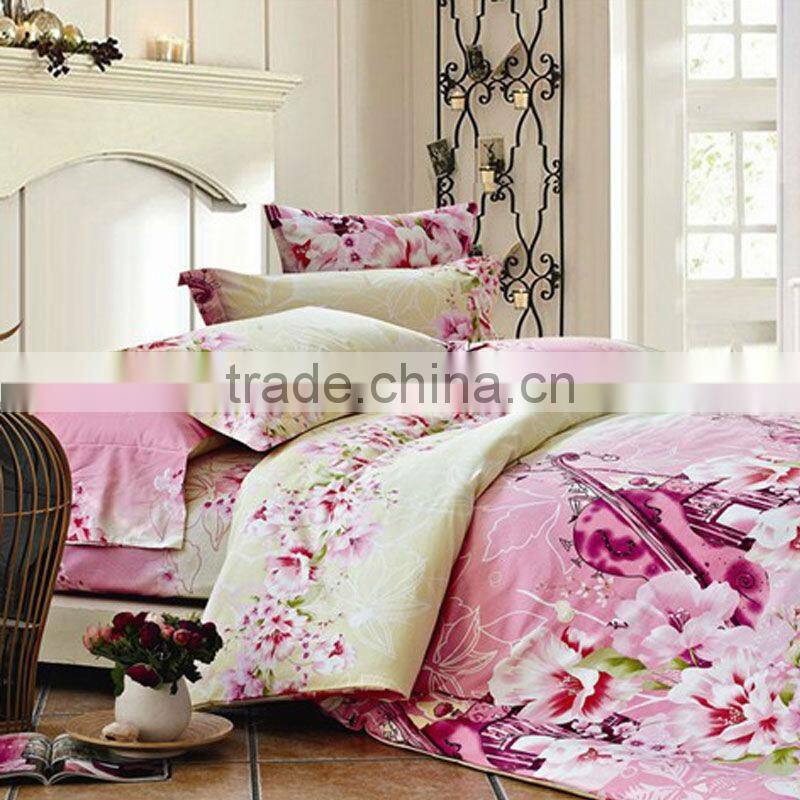 luxury hotel printed 3pc wholesale bed sheets