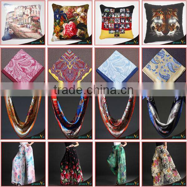 High Quality Hand Hemmed Printed Silk Islamic Scarf