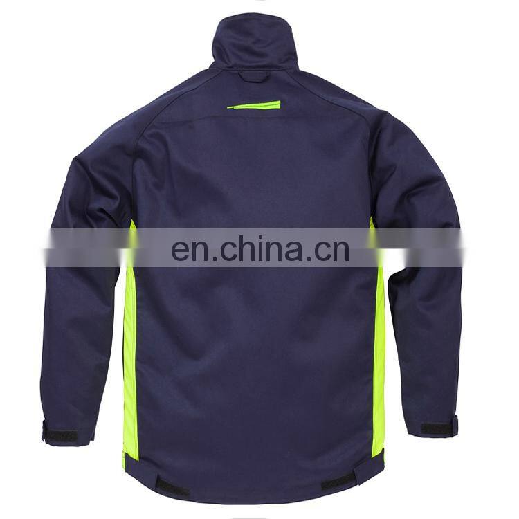 Arc flash protective flame resistant jacket suit in electrical shock proof flame retardant workwear clothing