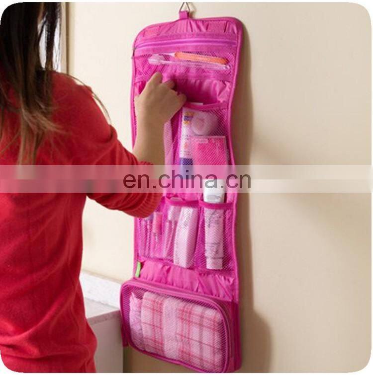 Fashionable hanging folding travel cosmetic bag wholesale