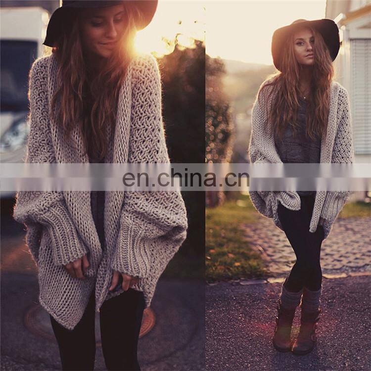 Latest long sleeves autumn and winter season warmer cardigan sweater KMY1289