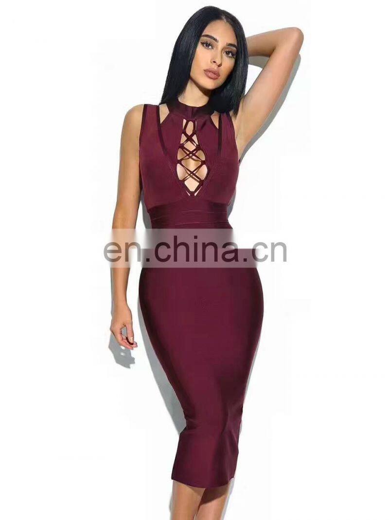 below knee longuette mermaid fashion women clothes hot girl sexy club dress