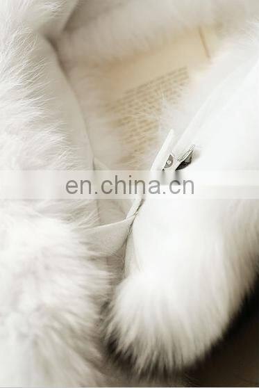 Luxurious White Black Fox Fur Scarf Fashion Fox Fur Shawl From China