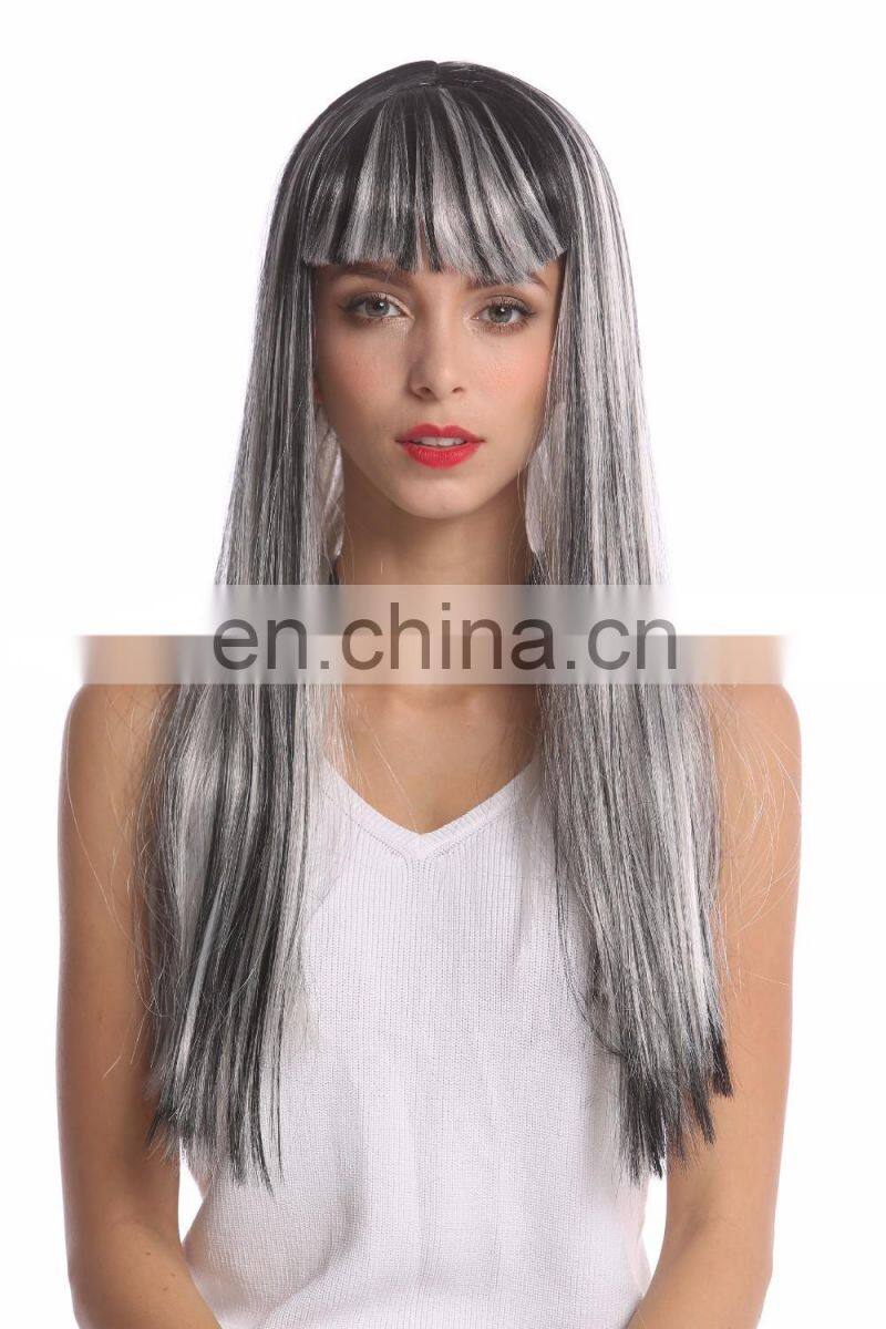 Carnival black white grey party wigs P-W221