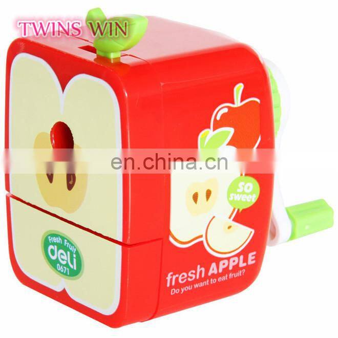 Best selling school stationery items list with price photos ,America hottest funny fruit design plastic pencil sharpener machine