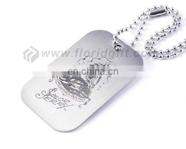 Made in china factory cheap dog tag stamping custom logo with ball chain