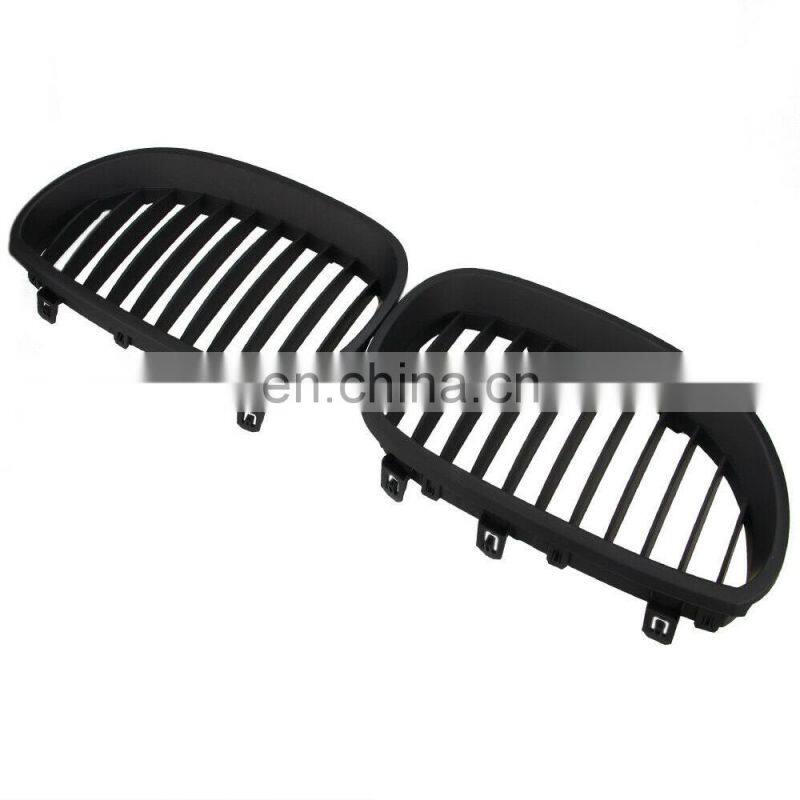 1 Pair Matte Black Single Slat Line Front Grille Kidney grill for BMW 5 Series E60 E61 2004-2009