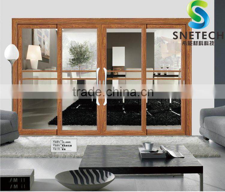 wood frames 02 tempered glass for partition sliding doors
