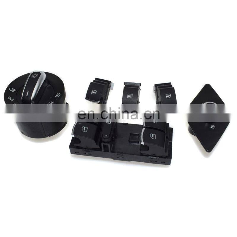 6pcs Chrome Side Mirror Headlight Electric Window Switches for MK6 Vento Jetta