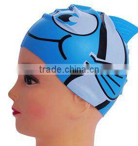 2013 Eco-friendly red shark cartoon silicone swim cap