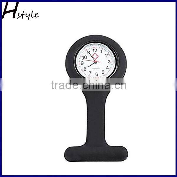 2016 New Product Silicone Rubber Nurse Watch Nurse FOB Watch Black WP019