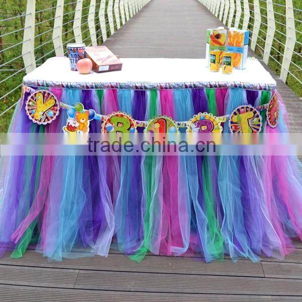 Hot Sale New Customized Tutu Tableware Tulle Table Skirt Party Wedding Decorations Best Price Gift SD103