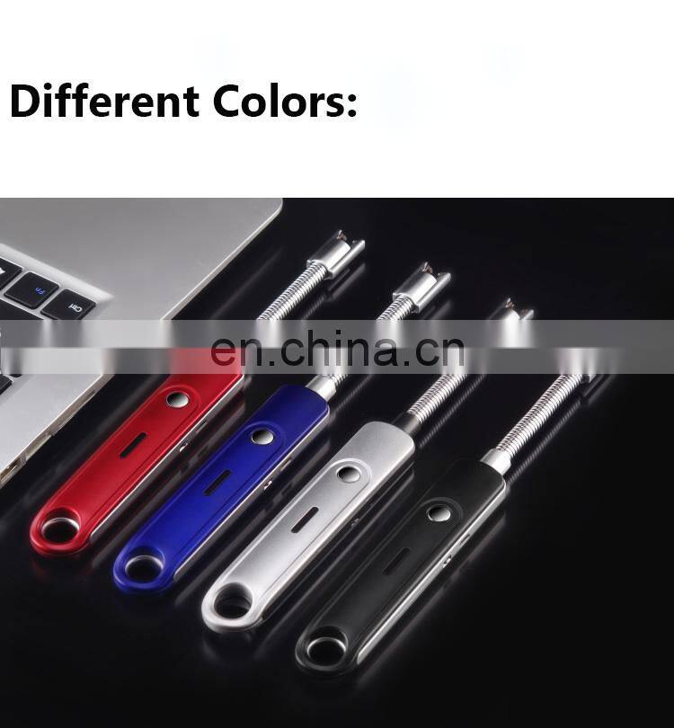 Cheapest Power Safety Switch Flexible Neck Pulsed Arc USB Charging Arc Lighter With Hook